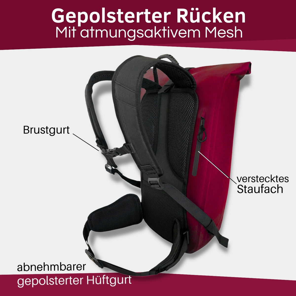 Wasserdichter Rolltop Rucksack 