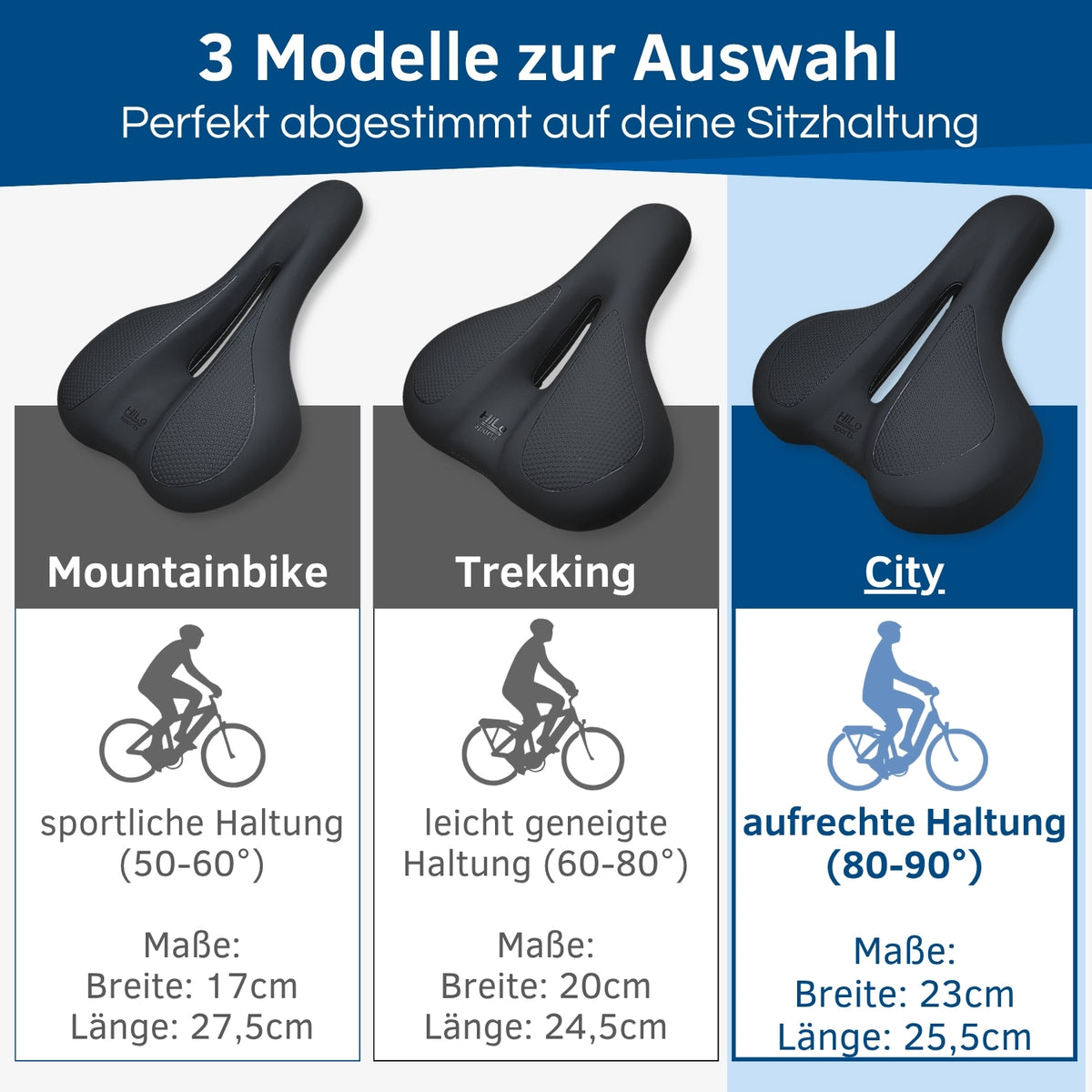 MTB; Trekking und City Sattel