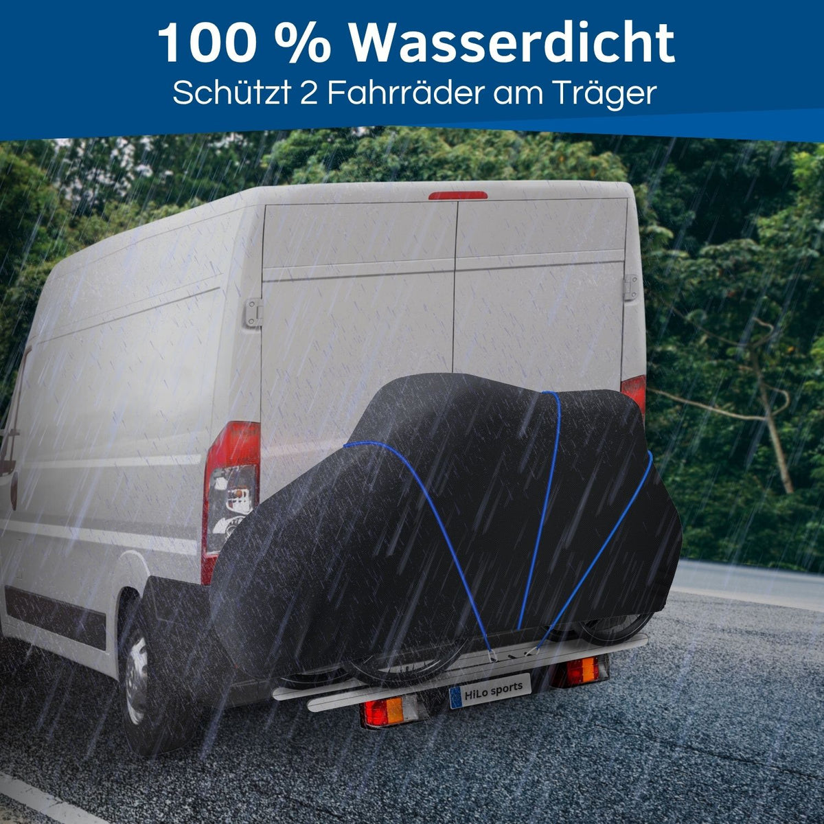 Die Fahrradhülle passt auch für Wohnmobile.
