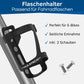 Fahrrad Flaschenhalter zur seitlichen Entnahme.