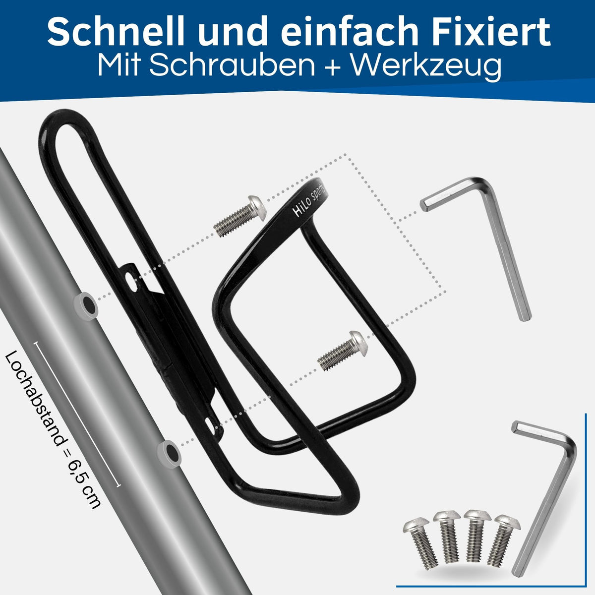 Die Flaschenhalter fürs Fahrrad lassen schnell und einfach befestigen.