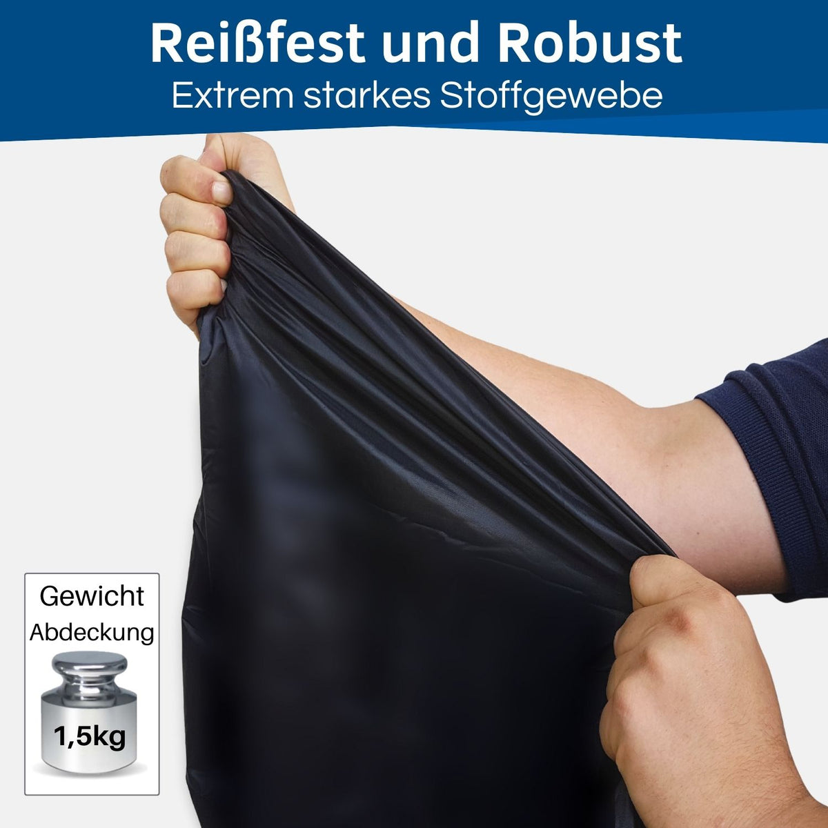 Die robuste Fahrradplane ist reißfest und robust.