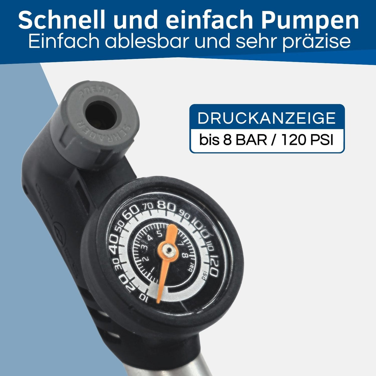 mini fahrradpumpe mit barometer
