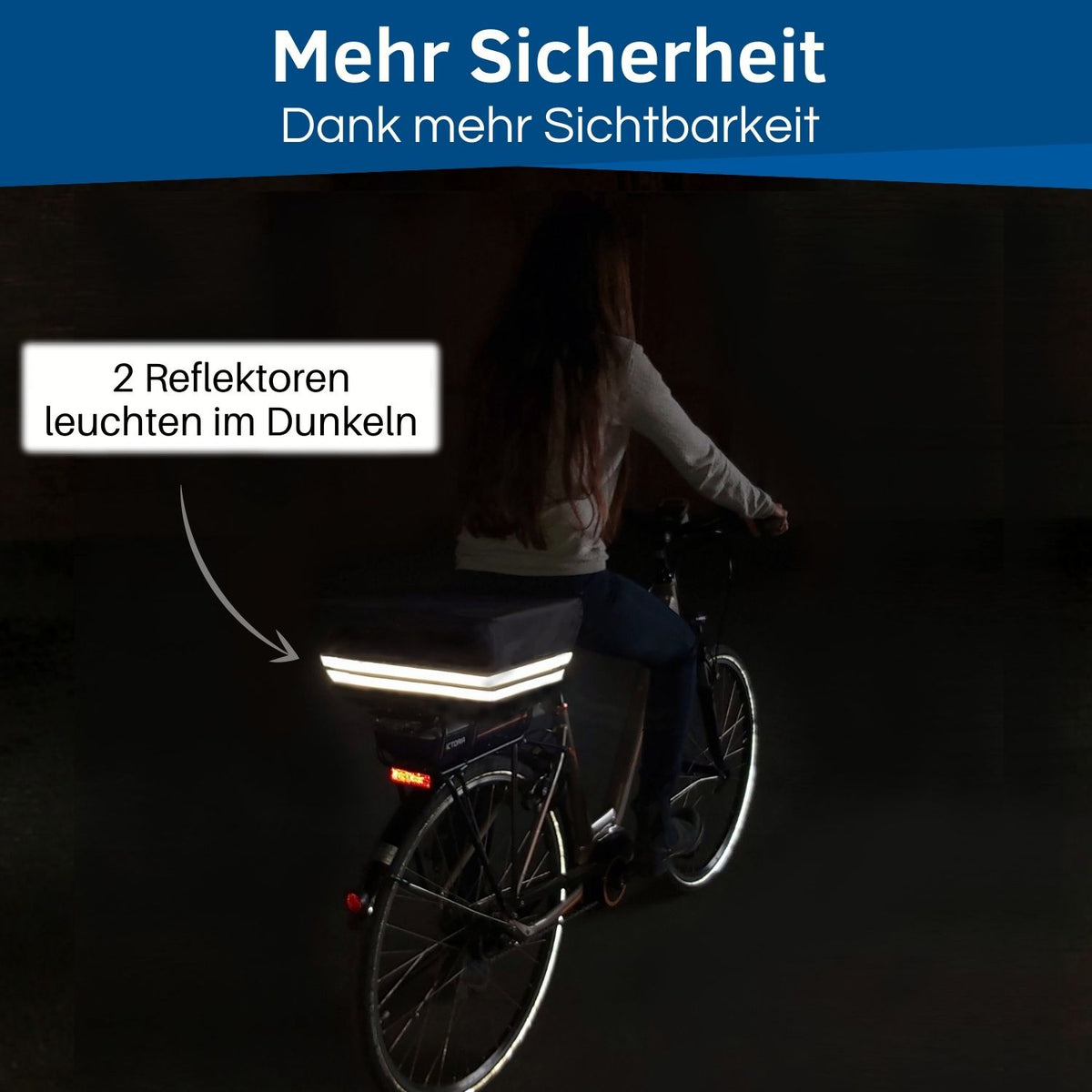 HiLo sports Regen Schutzhülle Fahrradkorb mit reflektierenden Streifen.