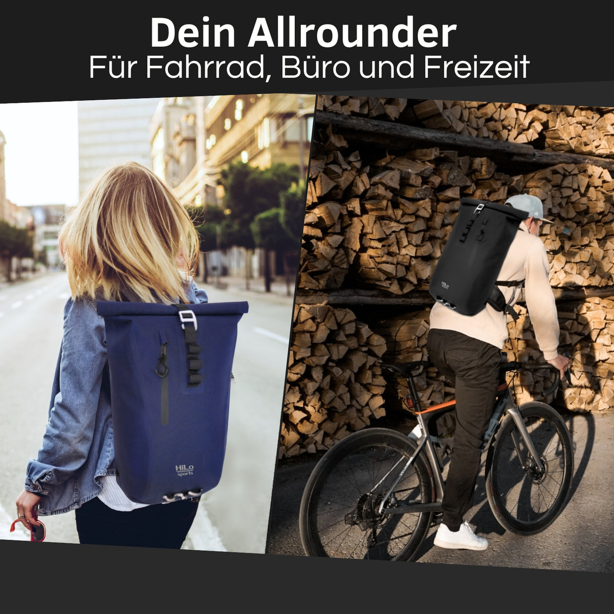 Rolltop Rucksack für Herren und Damen