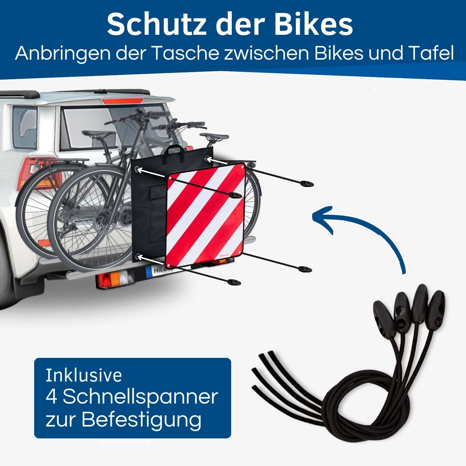 Warntafel für Fahrradträger Italien und Spanien
