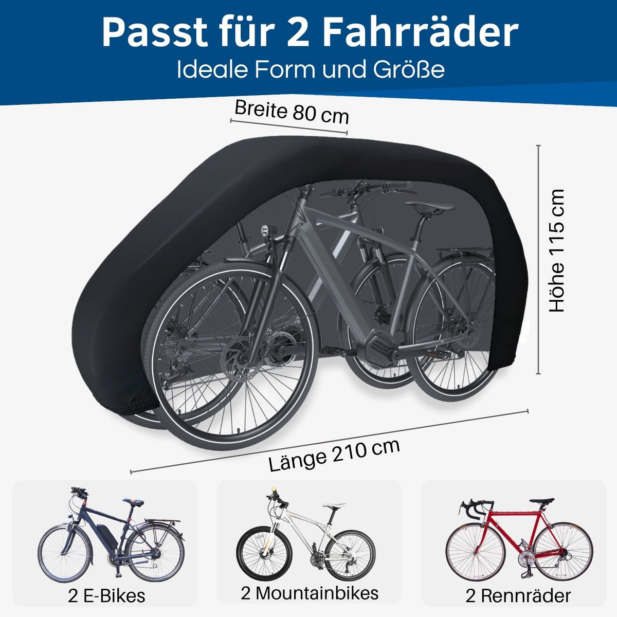 Die Fahrradhülle passt für Heckträger